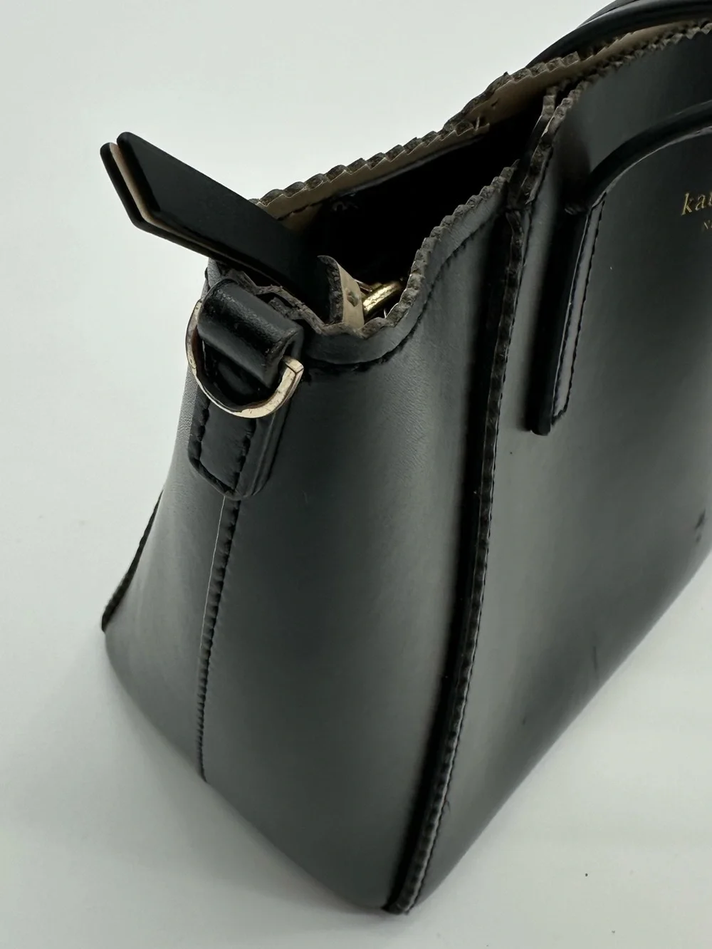 kate spade Black Scalloped-Edge Tote Bag Purse